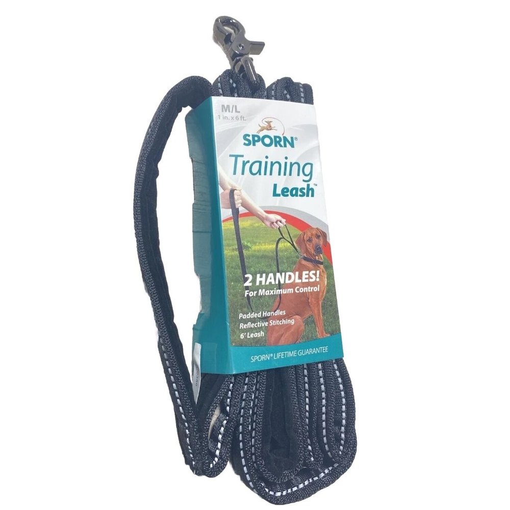 BRAND NEW Sporn Dog Training Leash with 2 Padded Handles-Reflective 6' D…